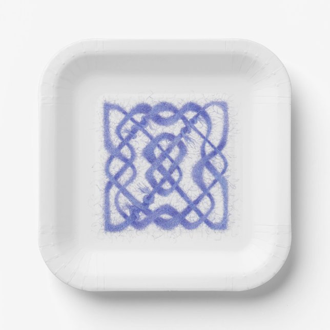 VIOLET CELTIC KNOT Square Paper Plates (Front)