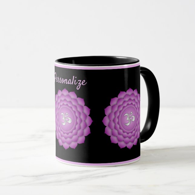 Violet Chakra Zen Yoga Namaste Personalise Mug (Front Right)