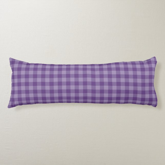 Violet chequered background body cushion (Front)