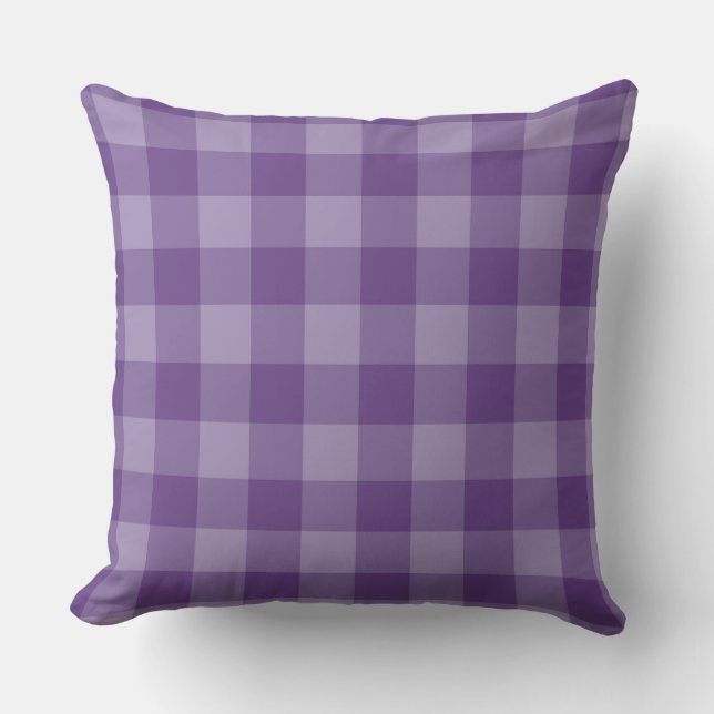 Violet chequered background cushion (Front)