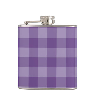 Violet chequered background hip flask