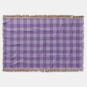 Violet chequered background throw blanket