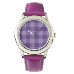 Violet chequered background watch