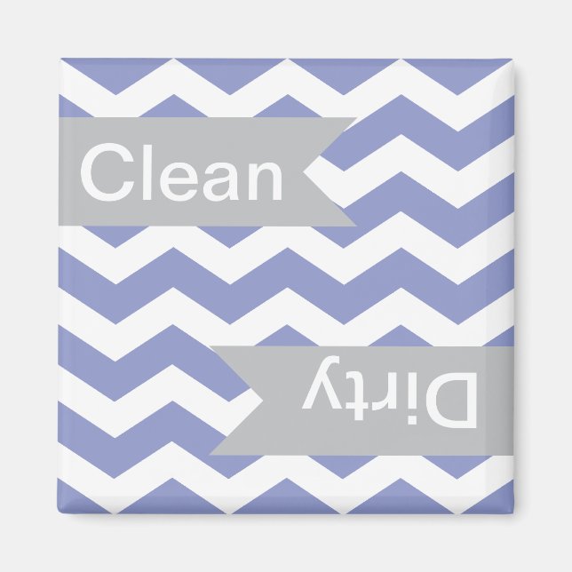Violet Chevron Clean - Dirty Dishwasher Magnets (Front)
