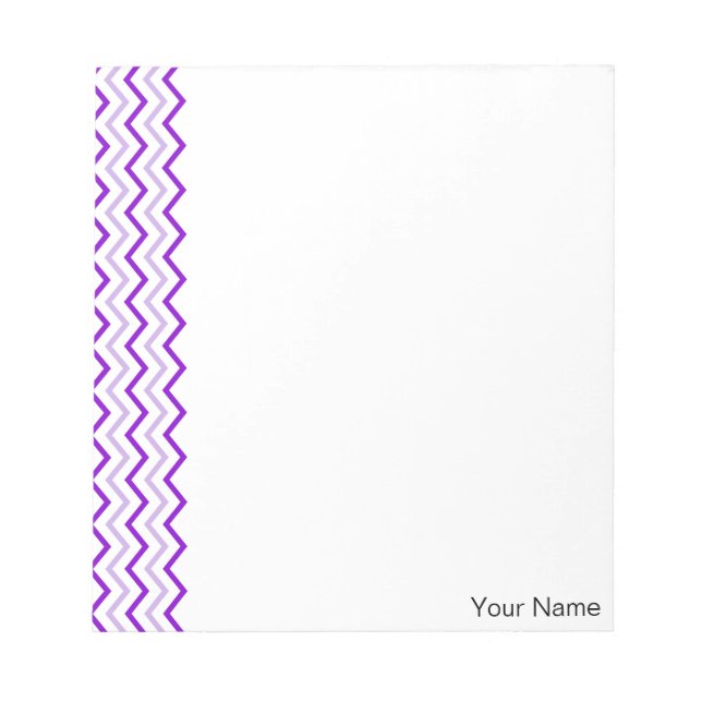 Violet Chevron Vertical Zigzag Personalised Notepad (Front)