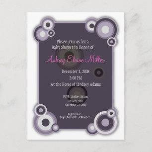 Violet Circle Baby Shower Invitation Postcard