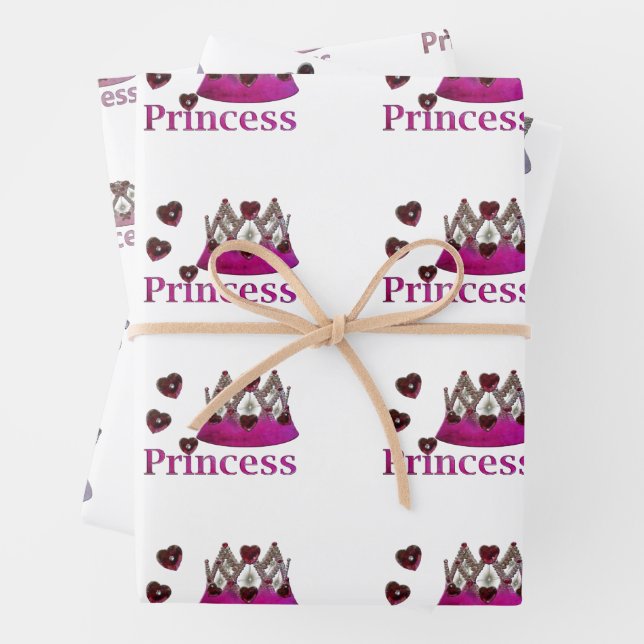 Violet Cold Illusion Princess Crown Wrapping Paper Sheet (In situ)