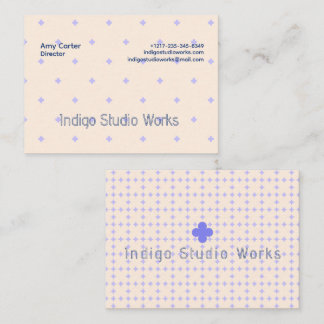 Violet Cream Yellow Flower Modern Business Card