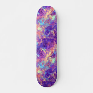 Violet Crumpled Texture Skateboard