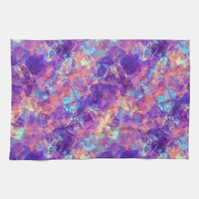 Violet Crumpled Texture Tea Towel (Horizontal)