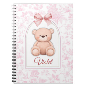 Violet Custom Pink Teddy Bear Nursery Design Notebook