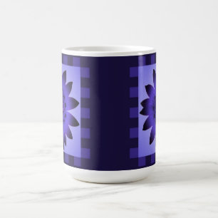 Violet Daisy Flower, Pattern Stripes - Mug