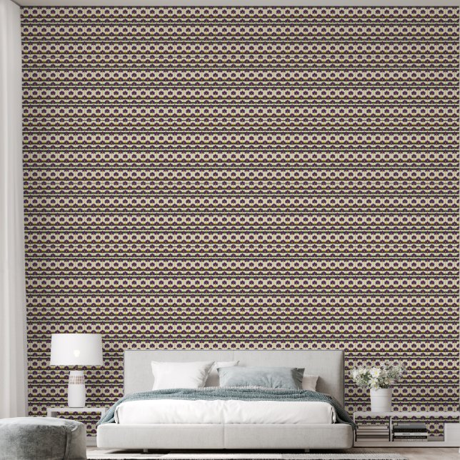Violet Daisy Rhythm Wallpaper  (Bedroom)