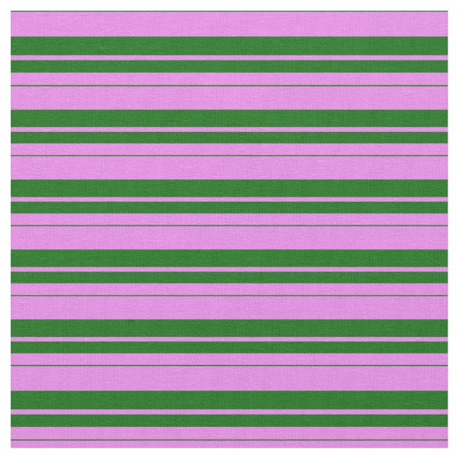 Violet & Dark Green Coloured Stripes/Lines Pattern Fabric (Close Up)