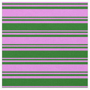 Violet & Dark Green Pattern of Stripes Fabric