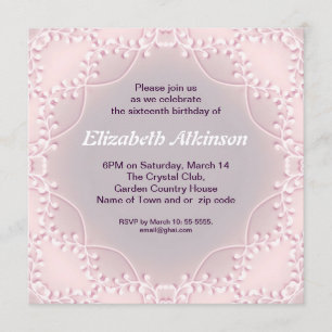 violet design elegant simple 16 birthday invite