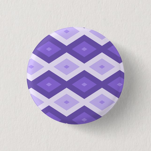 Violet diamond pattern 3 cm round badge (Front)