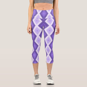 Violet diamond pattern capri leggings
