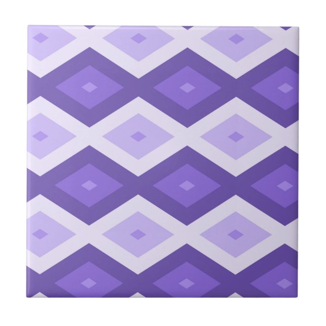Violet diamond pattern ceramic tile (Front)