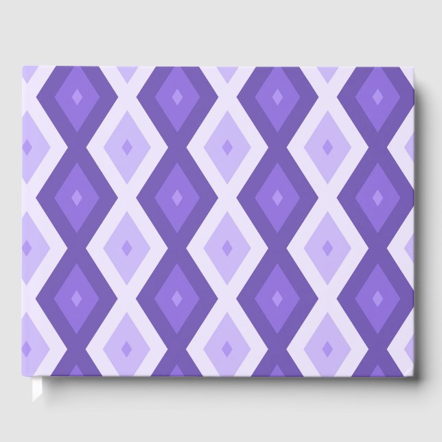 Violet diamond pattern guest book (Front)