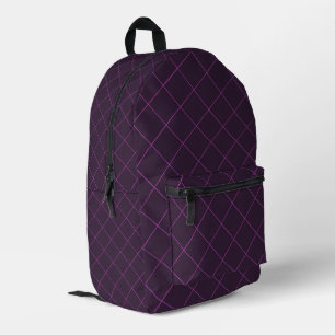 Violet Diamond Printed Backpack