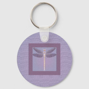Violet Dragonfly Key Ring