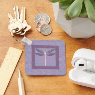 Violet Dragonfly Keychain