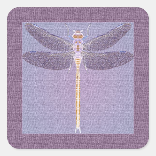 Violet Dragonfly Square Sticker (Front)