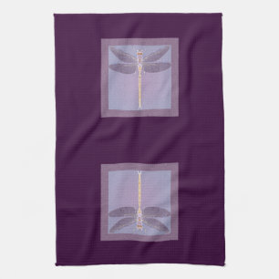 Violet Dragonfly Tea Towel
