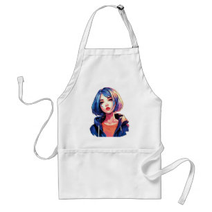 Violet Dream: Anime Girl in Stylish Attire Standard Apron