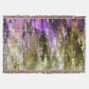 Violet Dreams And Olive Skies Throw Blanket
