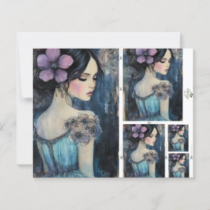 Violet Dreams Watercolor Scrapbook Sheet