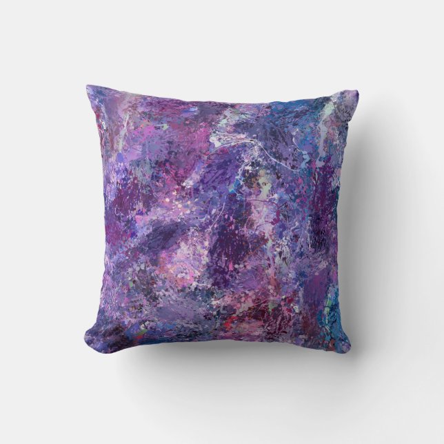 Violet Drops Abstraction Cushion (Front)