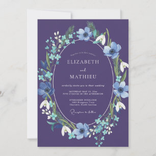 Violet Enchanting Winter Wedding Invitation