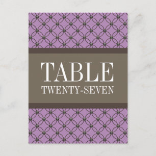 Violet Fancy Lattice Table Number Postcard