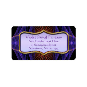 Violet Fantasy Fractal Art Address Labels