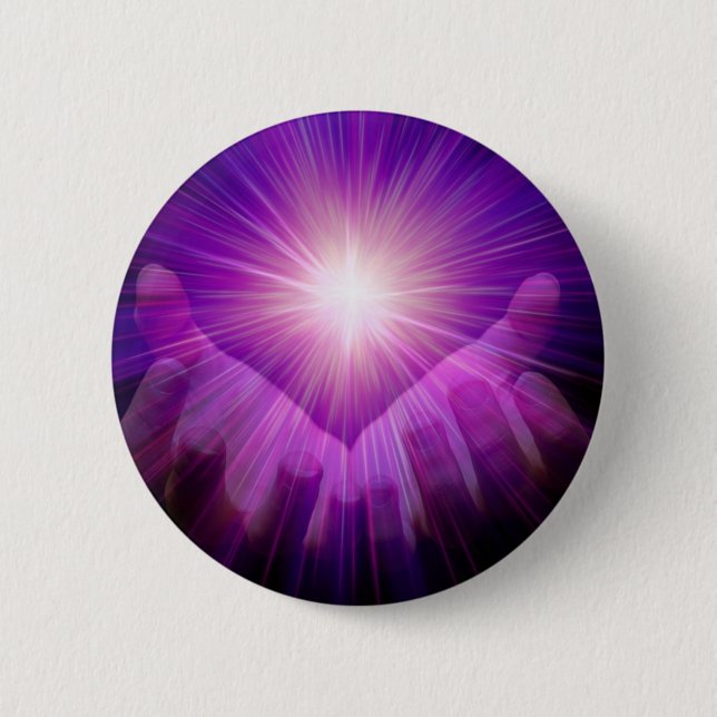 violet flame 6 cm round badge (Front)
