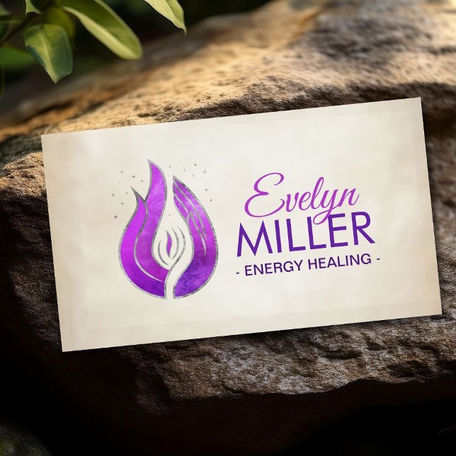 Violet flame and hand business card (Creator Uploaded)