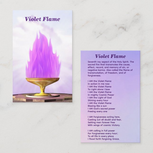 Violet Flame Chalice Business Card (Front/Back)