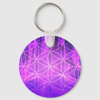 Violet Flame Flower of Life Key Ring
