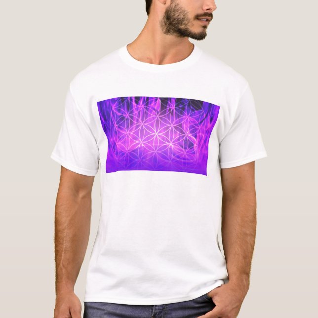 Violet Flame Flower of Life T-Shirt (Front)