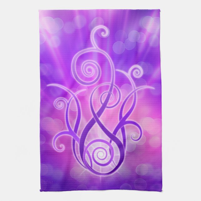 Violet Flame / Violet Fire Tea Towel (Vertical)