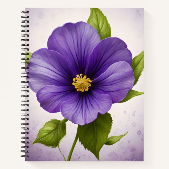 Violet Flora Journal, Floral Journal, Violet,      Notebook (Front)