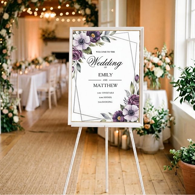 Violet Floral Framed Wedding Poster (Creator Uploaded)