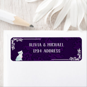 Violet floral return address label