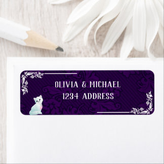 Violet floral return address label