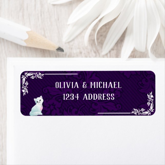 Violet floral return address label (Insitu)