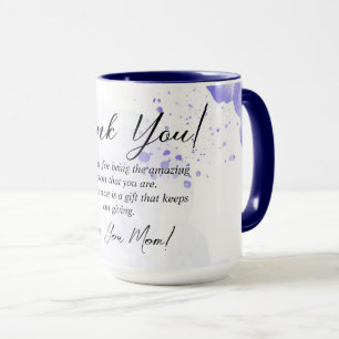 Violet Floral Thank You Mom Gift Idea Mug