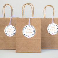 Violet florals bluebells white happy birthday