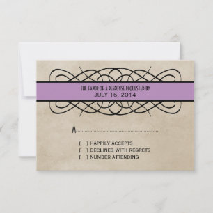 Violet Flourish Border Response Card
